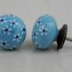 Turquoise Blue Flower Knob (1)